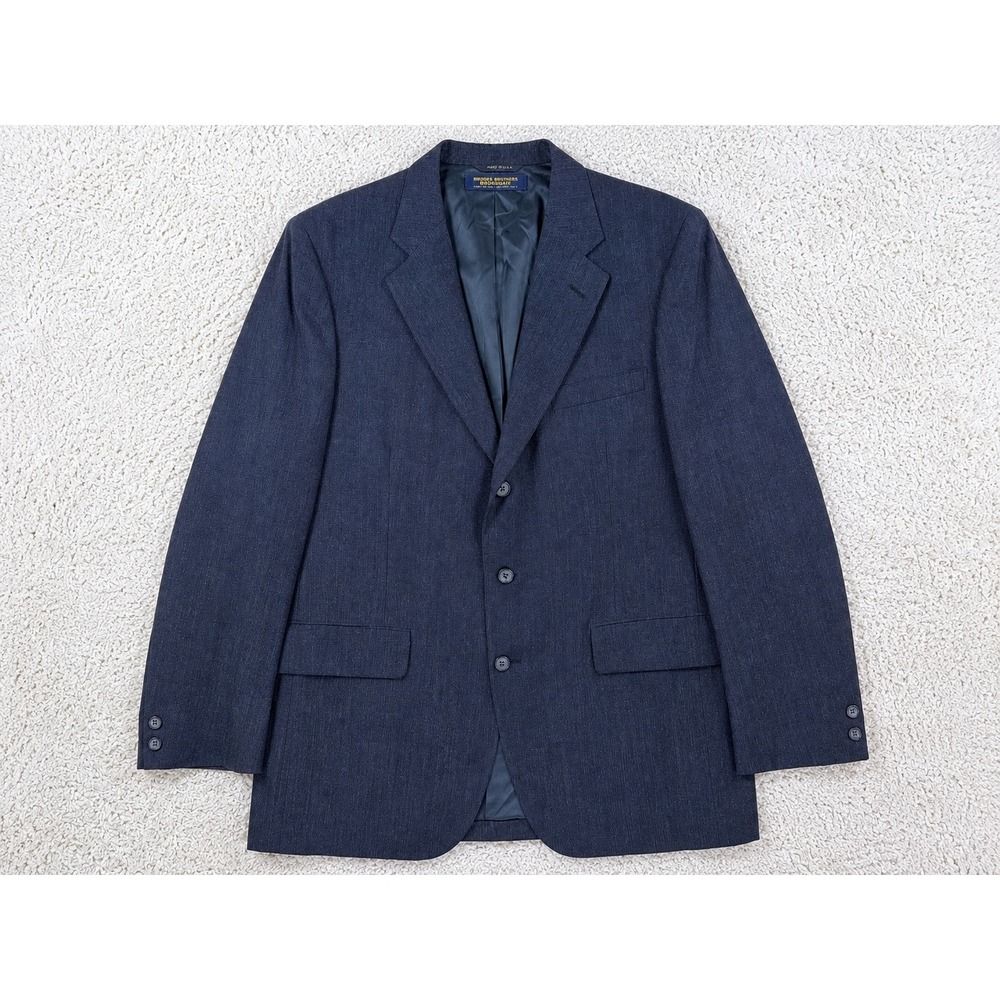 Brooks Brothers Brooksgate Blazer Mens 46 R Blue Excellent Wool Made in USA